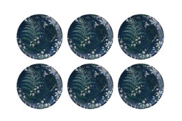 Hermia Dark Flover Juego de 6 Platos de Postre Navideños de Porcelana Multicolor